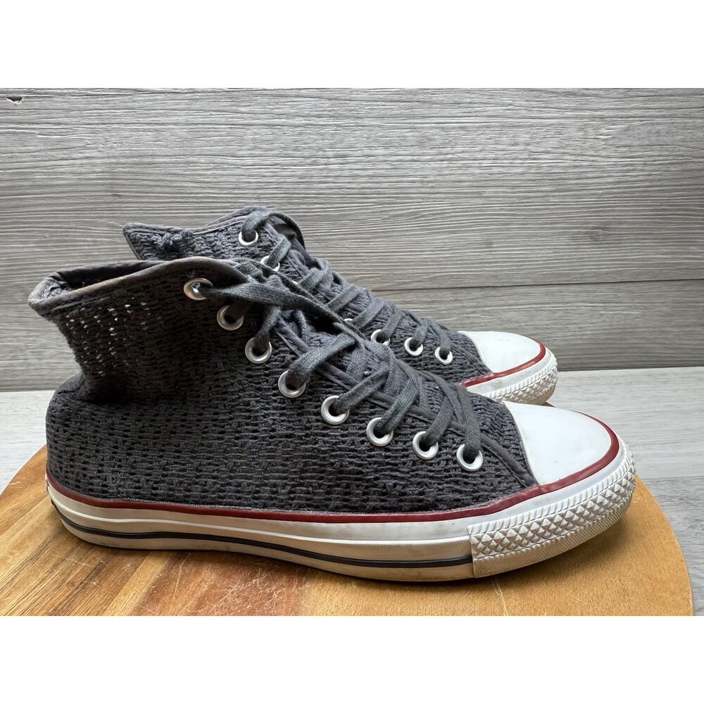 Converse Shoes Womens 9 Chuck Taylor All Star High Top Crochet Sneakers Gray - Picture 1 of 10